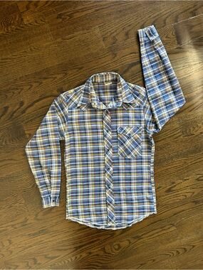 Vintage Wrangler Plaid Western Snap Shirt | 1970s